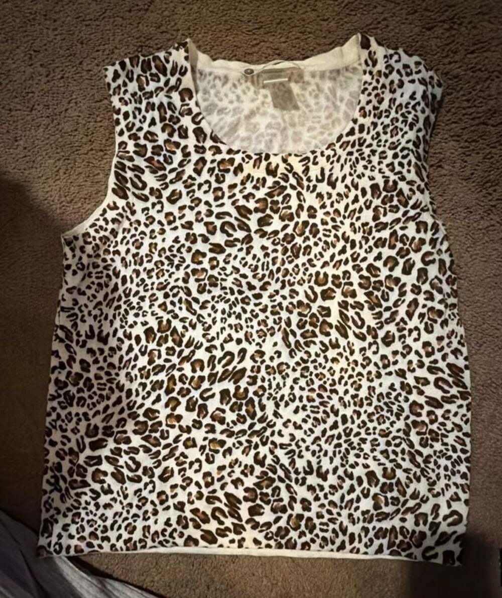 Lillian Nicole Petite Women's Leopard Print Cotton Knit Tank Top PM